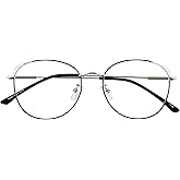 LINVO Classic Fake Glasses Women, Cat Eye Metal Clear Lens Eyeglasses with 100% UV400 Protection