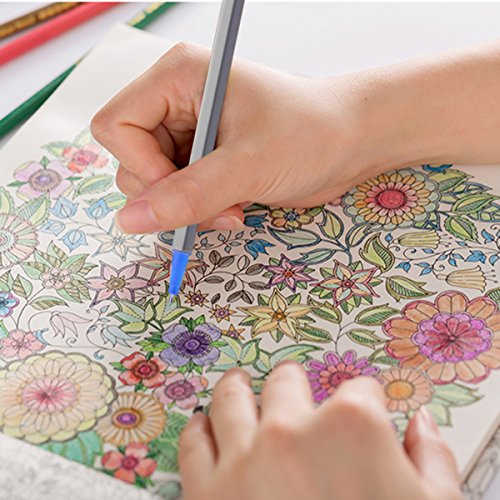 image for ZCZN 24 Colors Fineliner Pens Fine Tip Colored Writing Drawing Markers