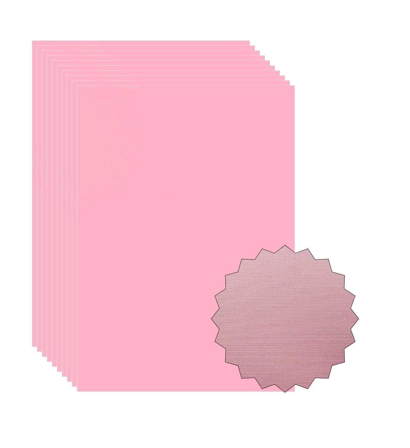 ASENME Pack of A3 Textured Cardboard, 8 units-250 Grams Textured Cardboard (Pastel Pink, A3/8Units)