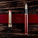 Gorgeous Red Fountain Pen made of Luxury Wood with Refillable Converter, Beautiful Case Set and Medium Nib Point. Works Smoothly with Disposable Ink Cartridges. Fine Calligraphy Pens. Modern Classic