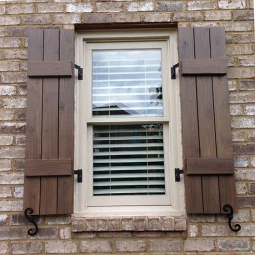 allgoodsdelight365 Shutter Hardware Hinges and Pintels Brick Mount (4) + Shutter Dogs S Hooks (2)