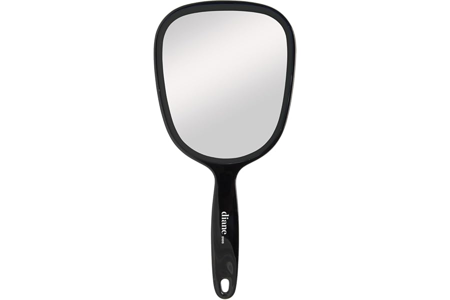 Diane Hand Mirror – Standard 1X Magnification Hand Held Mirror, Single Sided Vanity Makeup Mirror for Women, Men, Salon, Barber, Shaving, and Travel, Medium 5″ x 11″ In Black