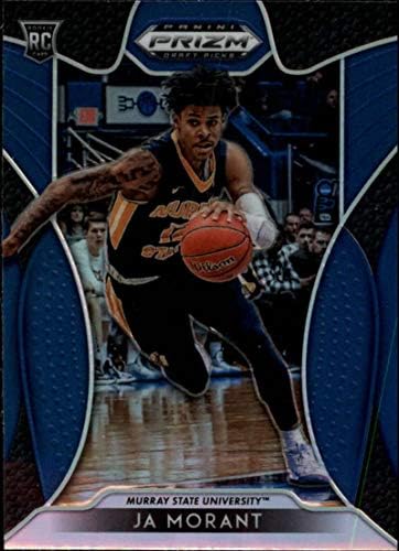 2019-20 Panini Prizm Draft Picks Basketball Prizm Blue Refractor #2 Ja Morant Murray State Racers RC Rookie Offiicial NCAA Collegiate Trading Card BLASTER EXCLUSIVE (Scan streaks are NOT on the card)