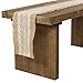 Ling's moment 12 x 108 Inch Jute Burlap Table Runner White Lace Runner Pack of 5 for Country Wedding Decorations Bridal & Baby Shower Decor Rustic