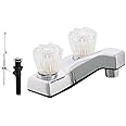 EZ-FLO Non-Metallic Two-Handle Lavatory Faucet, Bathroom Sink Faucet with Washerless Cartridge, Chrome Finish, 10256N