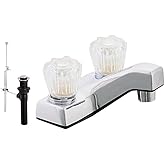 EZ-FLO Non-Metallic Two-Handle Lavatory Faucet, Bathroom Sink Faucet with Washerless Cartridge, Chrome Finish, 10256N