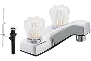 EZ-FLO Non-Metallic Two-Handle Lavatory Faucet, Bathroom Sink Faucet with Washerless Cartridge, Chrome Finish, 10256N