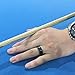 Tungsten Wedding Bands, Will Queen 8mm Beveled Black Carbon Fiber Inlay Men's Rings Top Polished Finish