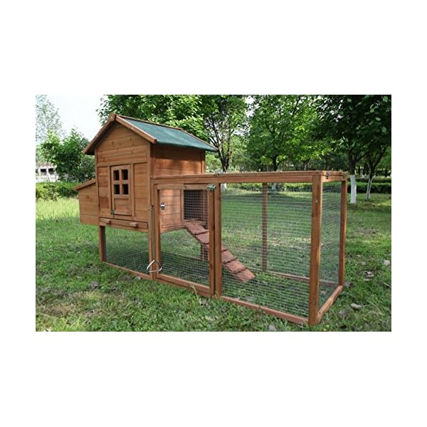 ECOLINEAR Outdoor 80'' Wooden Chicken Coop Nest Box Hen House Poultry