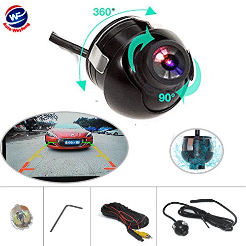 Auto Wayfeng WF Universal Car Rear View Camera 360 Degrees Adjustable HD Color Night Vision for Parking Monitor DVD (Mirror + Parking Guideline)