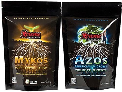 Xtreme Gardening Azos Fertilizer 6oz with Mykos Granular 1 LB Bag