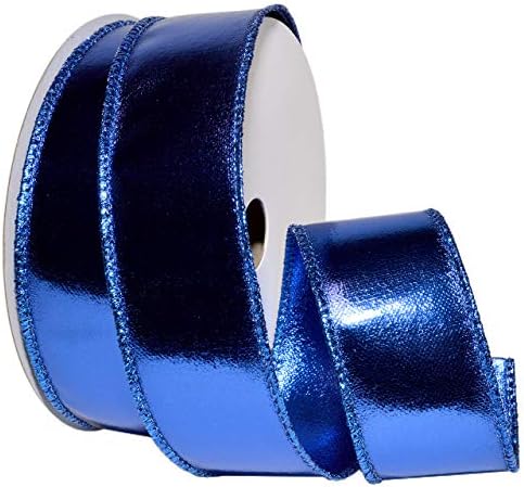 Morex Ribbon Wired Lamé, Royal Blue, 2-1/2" x 10 yd