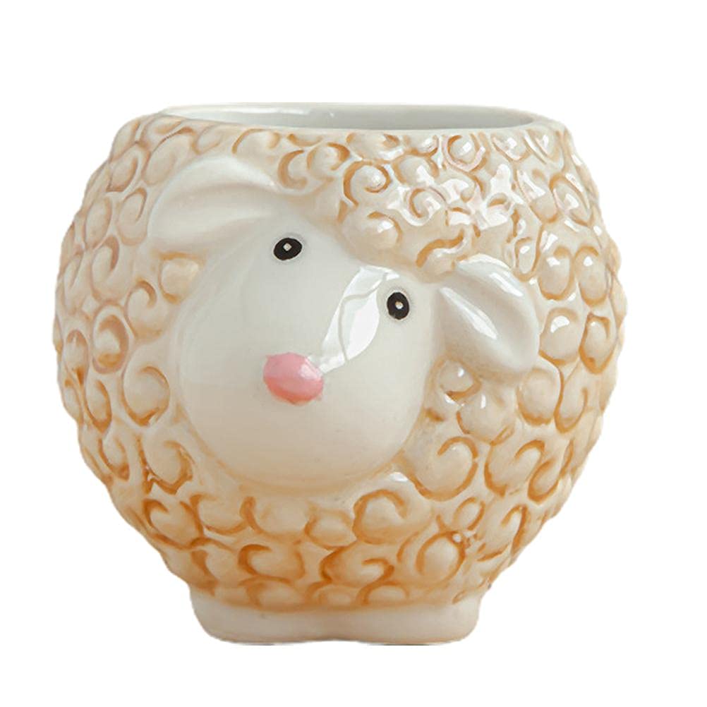 Photo 1 of ***Only one*** Cute Ceramic Animal Shaped Plant Pots for Succulents and Flowers, Set of 6 (Sheep)