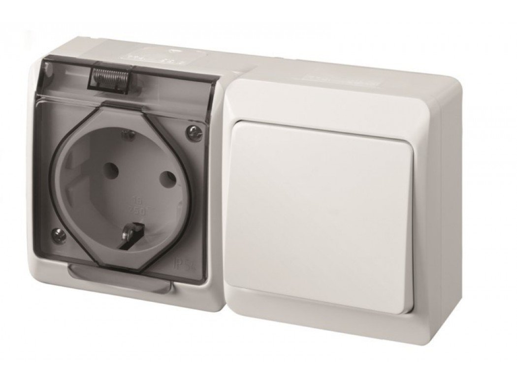 FAMATEL Switch + Base | Recessed Plug | IP54 | Easy Installation | High Product Sealability | Allergen Free | Child Protection | Aluminium
