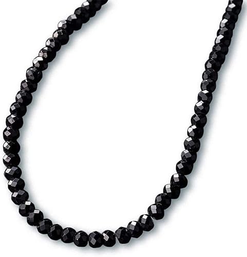 Amazon ブラックスピネル ネックレス Laniakea ブランド ハワイアンジュエリー ヘビータイプ 5mm幅 極太 メンズ パワーストーン ネックレス Jyu047 45 スライド式 ゴールド色 ネックレス 通販