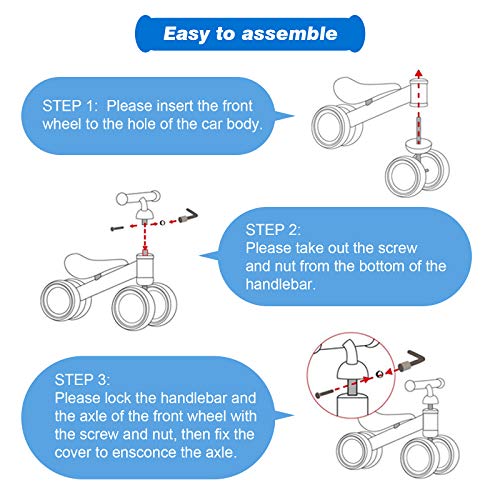 Timy Baby Balance Bike for 1 Year Old Kids Riding Toys for 10-24 Months Toddler No Pedal 4 Wheels Boy Girl First Birthday Gift