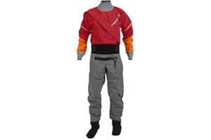 Mens Dry Suit Fully Drysuit Front Zip, 4-layer Waterproof Fabric Kayak sDrysuit With Latex on Neck and Wrist