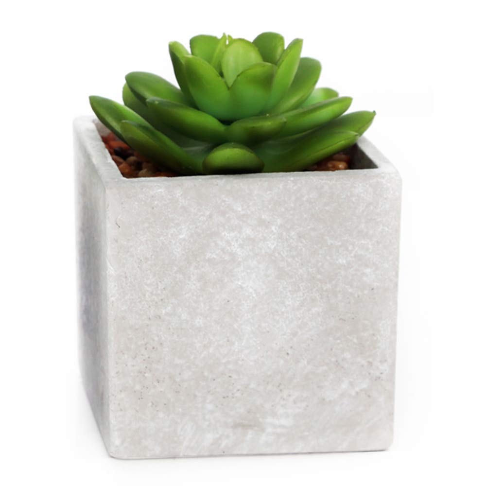 Carousel Home and Gifts Artificial Fake Succulent Cactus Plant With Faux Cement Planter Pot