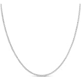 KEZEF 2mm 925 Sterling Silver Chain Necklace Men - Curb Diamond Cut Cuban Link Chain Men Women in 18kt Gold, Rose Gold, Silver Necklace - Made in Italy Chains - cadenas de plata 925 para hombre