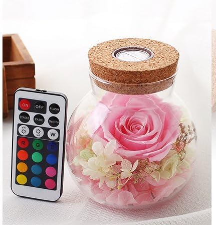 Neilshop Handmade Preserved Rose Flowers, led light Never Withered Fresh Rose Fresh Flowers Eternal Life Flowers Gift Valentine's Day, Mother's Day, Anniversary, Birthday, wedding -pink