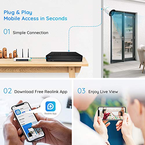 REOLINK 5MP 8CH PoE Security Camera System, 4pcs 5MP Wired PoE IP Cameras Outdoor with Person Vehicle Detection, 4K 8CH… - Image 2