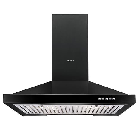Elica 60 cm 875 m3/hr Chimney (PBF 60 NERO, 2 Baffle Filters, Black)