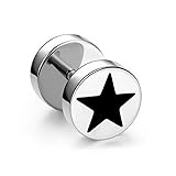 Black Screw Stud Earrings for Men Women Steel