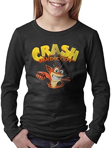 Zngo Kids/Youth Crash Bandicoot Long Sleeve T-shirt Black,L