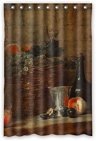 Comeciti Width X Height / 48 X 72 Inches / W H 120 By 180 Cm Classic Still Life Art Painting Shower Drape Polyester Fabric Ornament And Gift To Kids Boys Valentine Bf Mother. Dries Quick