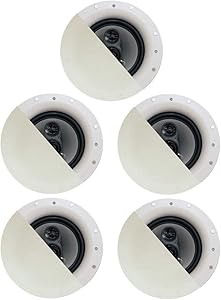 Acoustic Audio by Goldwood CSic84 Frameless 8" in Ceiling 5 Speaker Set 3 Way Home Theater Speakers, White, (Model: CSic84-5S) (Renewed)