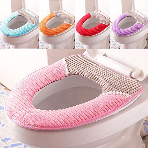 Toilet Seat Mat,by Vibola Washable Soft Warmer Mat Cover Pad Cushion (random Color) - Thumbnail 3