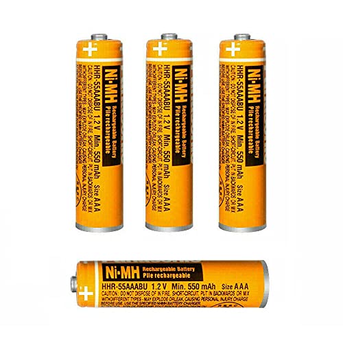 AAA Nimh Rechargeable Batteries， 4 Packs 1.2V 550mAh HHR55AAABU AAA
