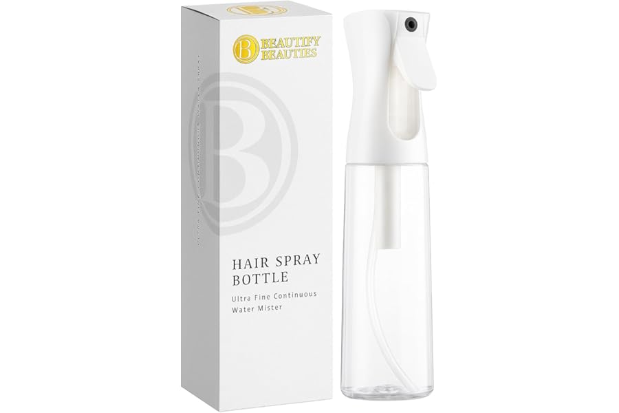 BeautifyBeauties Spray Bottle For Hair – Continuous Mister Spray Bottle for Hairstyling, Cleaning, Plants, Pets, Barbers, Salons, Essential Oil Scents (10.1 Ounce)
