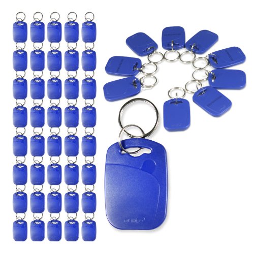 Generic 125kHz EM4100 RFID Proximity ID Entry Access Key Ring Tag Fob Color Blue (pack of 50)