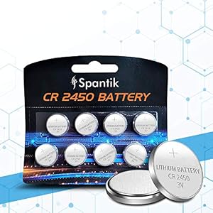 Spantik CR2450 Lithium Batteries 3V Button Cell Coin High Capacity Watch/Electronic Long Lasting Battery CR 2450 8 Pack
