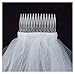 Fishlove Cute 2 Tiers Pearl Beaded Ribbon Edge Tulle Bridal Wedding Veils With Comb V26