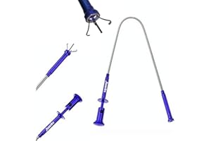 JUNRBX Grabber Tool Grab Reach Tool 360 degree flexible gripper tool Four-claw magnetic pick-up tool with LED light, flexible waste picking tool (01-Picker)