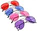 Aviator Classic Sunglasses Black Silver Bronze Gold Blue Green Yellow White... (Blue lens) OWL.