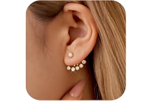 LOVPEPY Boho CZ Ear Jacket Earrings for Women 14K Gold Plated Sterling Silver Bling Shiny Flower CZ Dangle Earring Front Back Tassel Drop Stud Earring Wedding Christmas Jewelry Gift