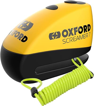 LLWQuanZSS Oxford Security Screamer 7 Alarm Disc Lock Yellow/Black LK290 1.5M