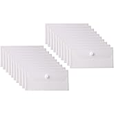 YESSART Clear Plastic Cash Envelopes 3.9 x 7.8 Money Pouch Bank Deposit Bag Check Wallet 20 Pack Hook Loop Closure