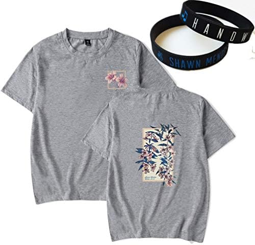 Shawn Mendes Gray T-Shirt Bracelet Cute Couple Gift Concert Album Print Tee Suit Short Sleeve Personalised/C/XL
