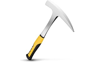 YTYLSJ Rock Pick Hammer with Pointed Tip,32oz All Steel Geologist Hammer with Non-Skid Handle,13 Inch Drop Forged Masonry Hammer for Rock Hounding,Prospecting,Mining,Fossil Digging