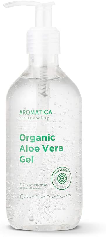 [AROMATICA] オーガニックジェル300ml /アロエべラ/アロエ/95％/保湿/べたつきなし/水分/鎮静/プルプル/ヴィーガン/Organic Aloe Vera Gel/韓国コスメ
