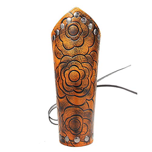VolksRose Leather Archery Arm Guard, Adjustable Hunting Shooting Arm Guard, Bracers Leather Arm Armor Guard Medieval Rivet Style Armor Costume Traditional Archery Protective Gear, 1 Piece #6