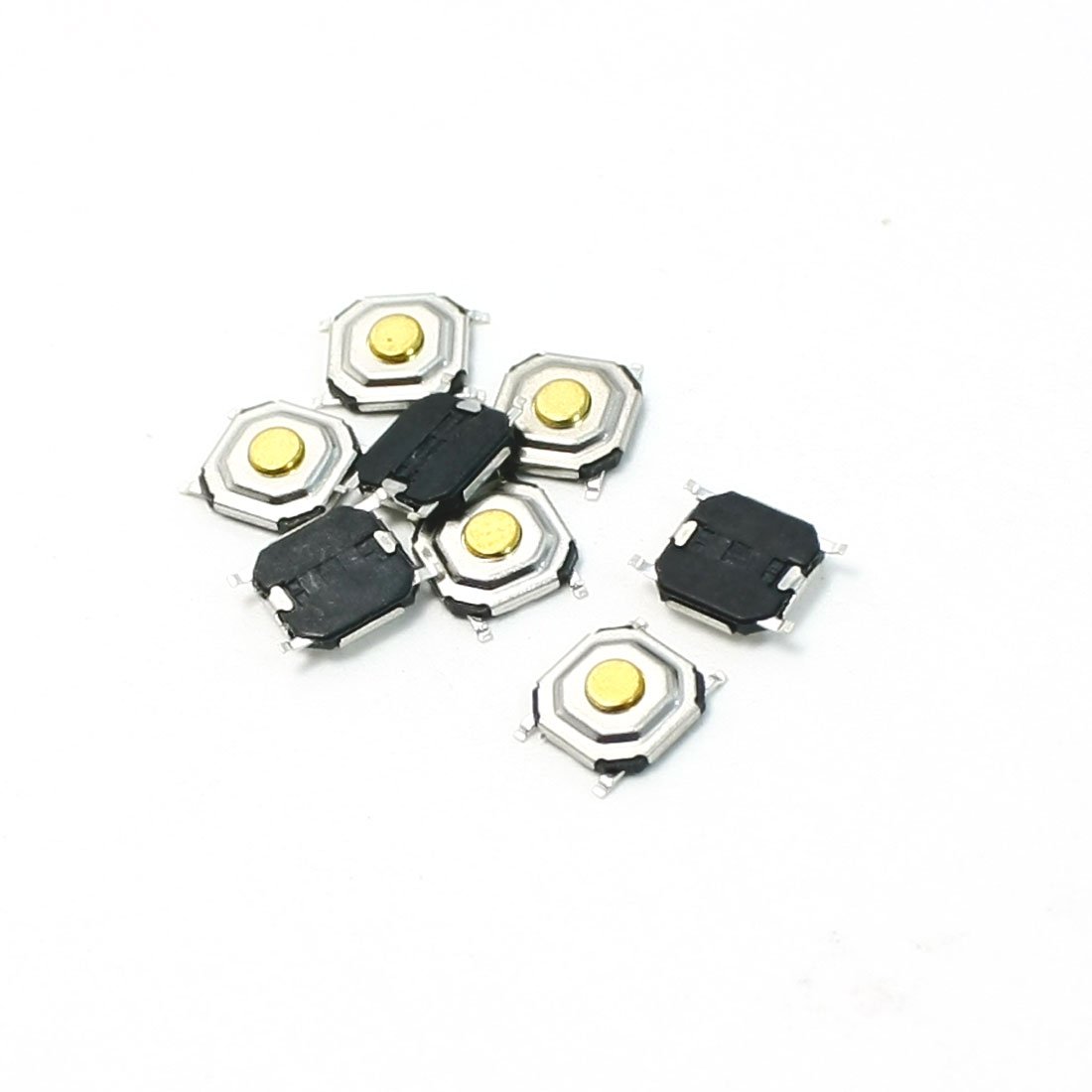 sourcing map SMT Surface Mounted Devices Momentary Action 4 Pin Tact Tactile Switch, DC 12V, 0.2 Amp, 5 mm x 5 mm x 1.5 mm