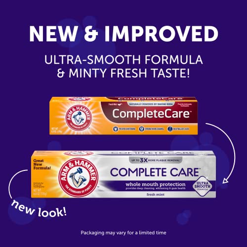 Arm & Hammer Complete Care Toothpaste, Fresh Mint Flavor, Whole Mouth Protection, 6.0oz (4Pack