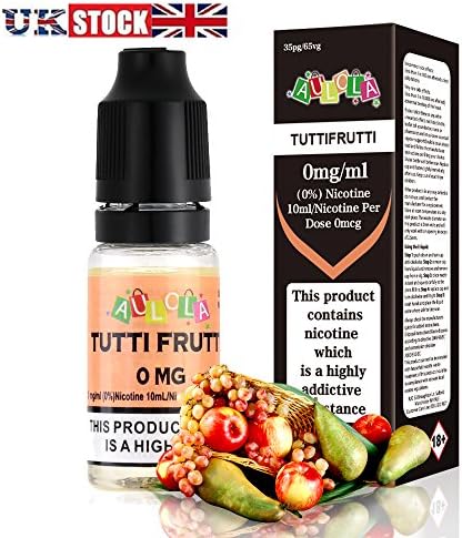 Aulola® E Liquid Vape Juice Fruit 10ml for Vapour E Shisha E Cigarette E cig | Vape Liquid Flavouring-No Nicotine (TuttiFrutti)