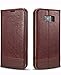 Galaxy S8 Case, Galaxy S8 Flip Case, Crosspace S8 Wallet Cases [Ultra Slim] PU Leather Magnetic Folio Book Stand Cover with Card Slots for Samsung Galaxy S8 5.8inch (2017)-Coffee