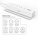 Desktop Charger Station NTONPOWER Power Strip with 3 Outlets 3 USB Ports Surge Protector with 5 ft Power Cord and Built-in Phone/Tablet Holder for Home and Office - White